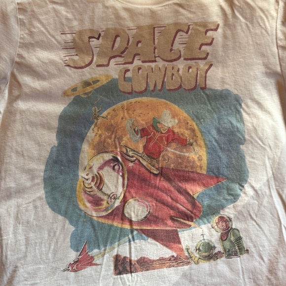 Bella Canvas Beige “Space Cowboy” Vintage Cotton T-Shirt/ Size large - Picture 3 of 5
